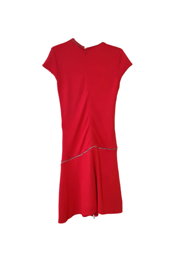 Alexander McQueen Red Dress with Zip Red