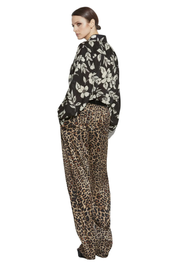Tom Ford Brown reflected leopard print pants Brown