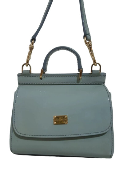 Image 2 of Dolce & Gabbana Light green Sicily patent leather bag