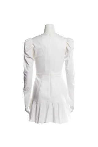 Acler White Crew Neck Mini Dress White