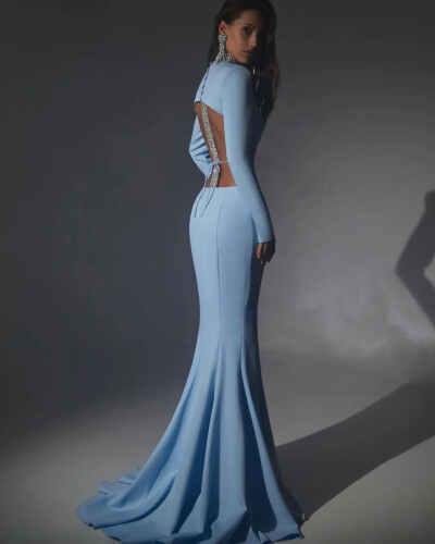Image 4 of LN family Blue dress with an open back