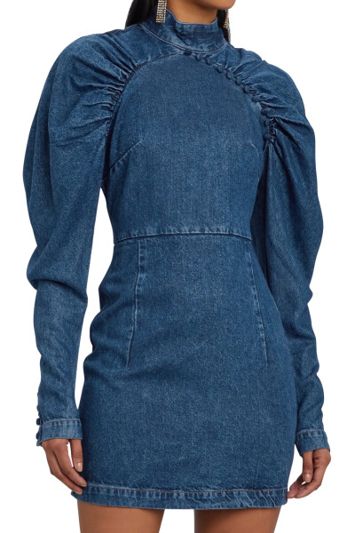 Image 3 of Rotate Blue Kim Denim mini dress