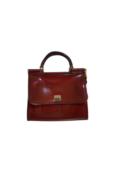 Image 3 of Dolce & Gabbana Red Large Sicily Bag In Semi-transparent Rubber