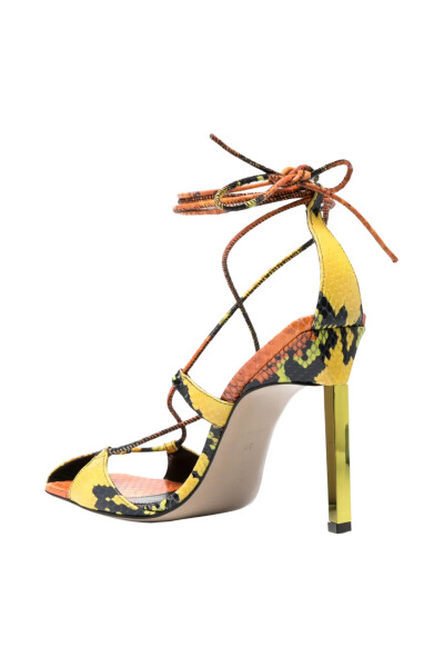 Image 5 of The Attico Multicolor Adele 105 sandals with snake print
