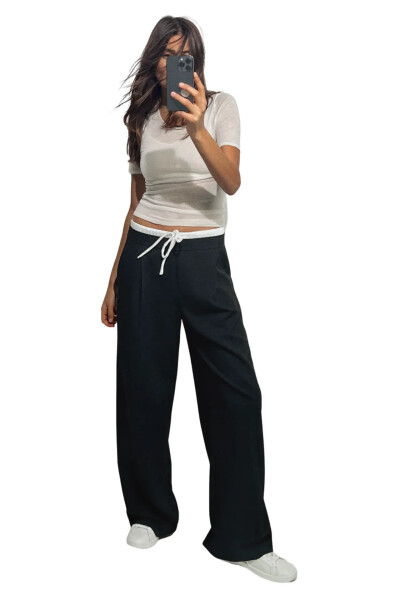 Image 2 of ZARA Black Trousers With Double Belt