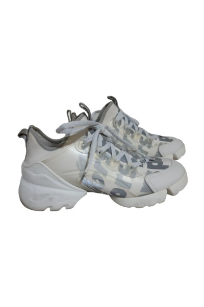 Image 3 of Dior White Dior Spatial Printed Reflective Technical Fabric Low Top Sneakers