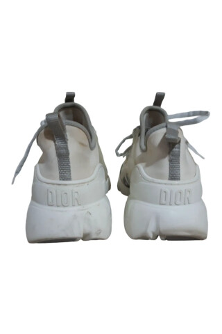 Dior White Dior Spatial Printed Reflective Technical Fabric Low Top Sneakers White