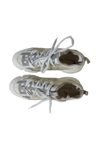 Image 5 of Dior White Dior Spatial Printed Reflective Technical Fabric Low Top Sneakers