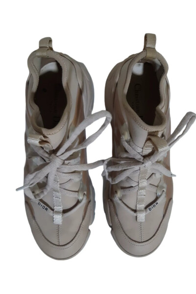 Image 3 of Dior Beige Rubber and Fabric D-Connect Sneakers