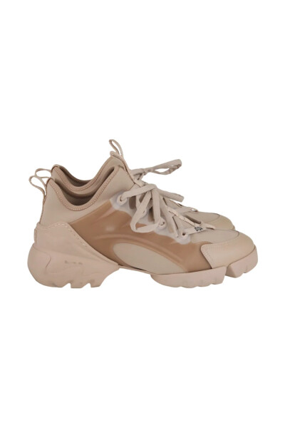 Image of Dior Beige Rubber and Fabric D-Connect Sneakers