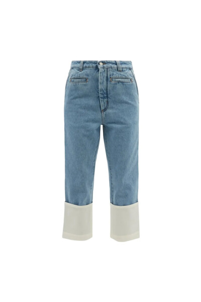 Image of Loewe Blue Fisherman Turn-Up Cropped-Leg Jeans