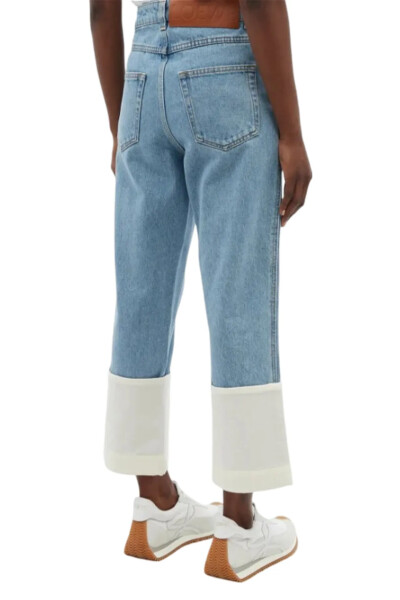 Image 3 of Loewe Blue Fisherman Turn-Up Cropped-Leg Jeans