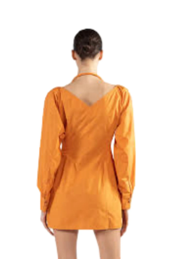 NANUSHKA Orange Alyssa Long-Sleeve Button-Fastening Dress Orange