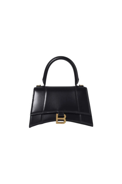 Image of Balenciaga Black Small Hourglass Top-handle Bag