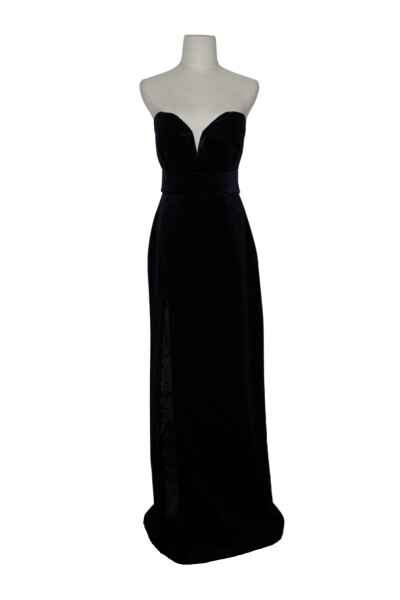 Image of Diroy Black Royal Velour Dress With Gloves