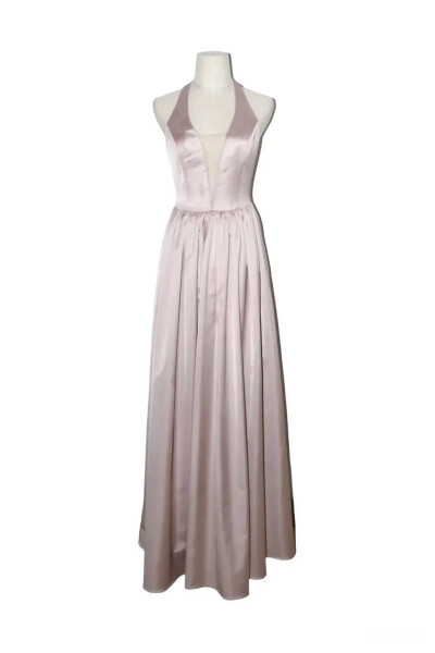 Image of Diroy Cappuccino Long Silk Dress