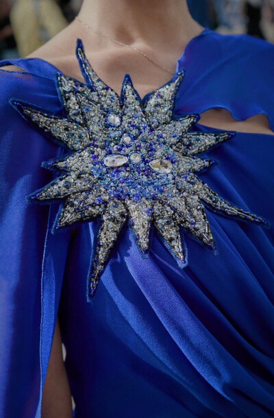 Image 3 of Diroy Electric Blue Haute Couture Dress With Detachable Train