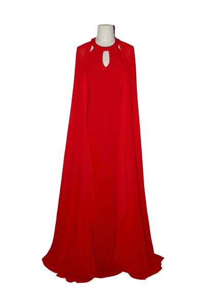 Image of Diroy Red Dress With Detachable Train