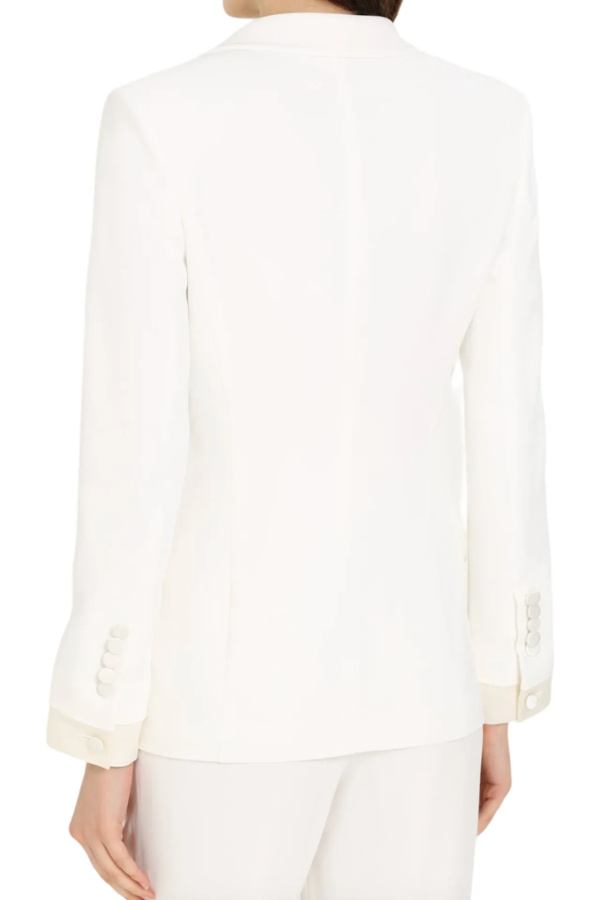 Tom Ford White Fitted Jacket With Silk Lapels White