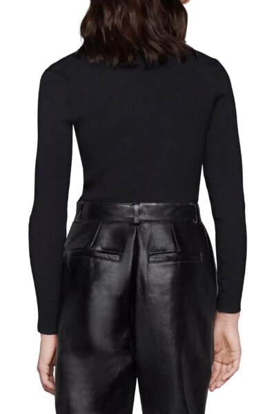 Image 4 of Gucci Black Fine-Ribbed Long-Sleeve Top