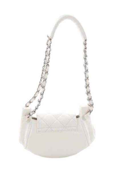 Image 2 of Chanel White Accordion Flap Bag Quilted Lambskin Leather Mini Handbag