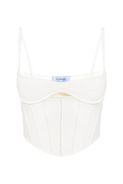 Image of MUGLER Milky Bustier Top