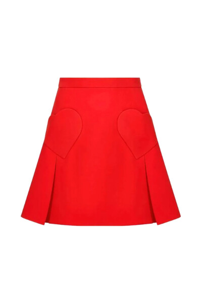 Image of Dior Red Dioramour Miniskirt With Heart-Shaped Pockets