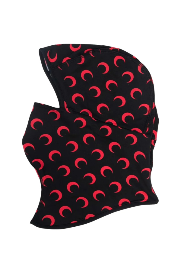 Marine Serre Black Crescent Moon Print Balaclava Black