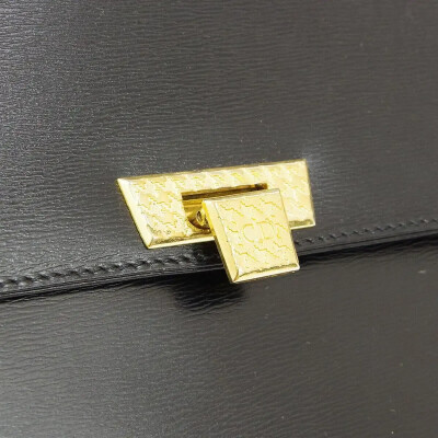 Image 4 of Dior Black Leather Top Handle Satchel Evening Flap Bag