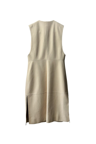 Image 2 of Hermes Milk Leather Sleeveless Button-down Midi Dress