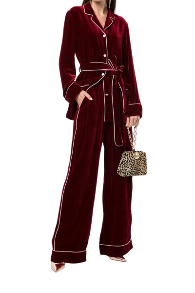 Image 2 of Dolce & Gabbana Burgundy Velvet Blouse