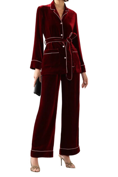 Image 2 of Dolce & Gabbana Burgundy Velvet Trousers