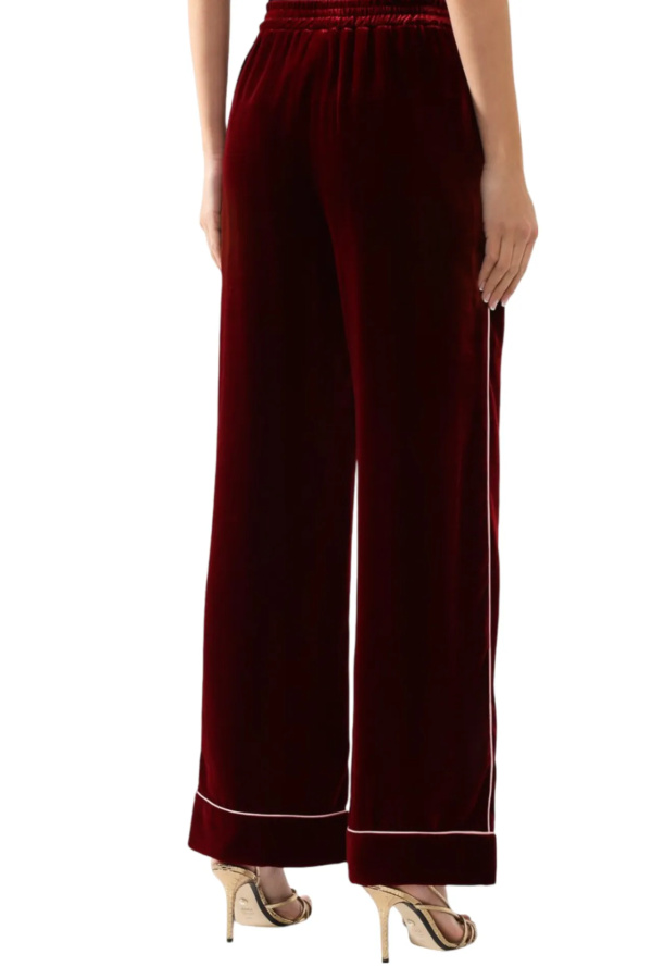 Dolce & Gabbana Burgundy Velvet Trousers Burgundy