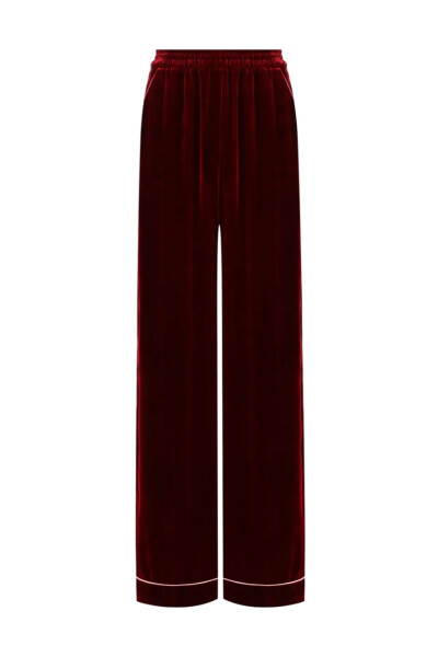 Image of Dolce & Gabbana Burgundy Velvet Trousers