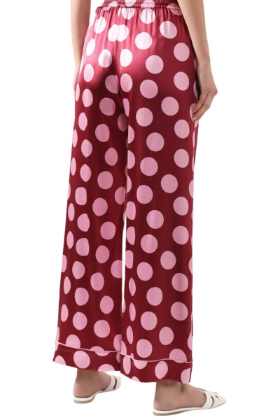 Image 4 of Dolce & Gabbana Burgundy trousers with large pink polka dots