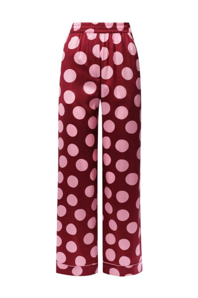 Image of Dolce & Gabbana Burgundy trousers with large pink polka dots