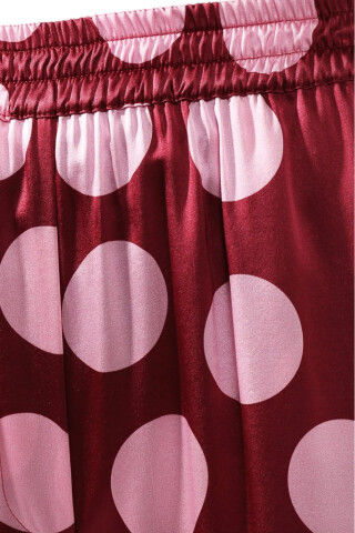 Dolce & Gabbana Burgundy trousers with large pink polka dots Burgundy