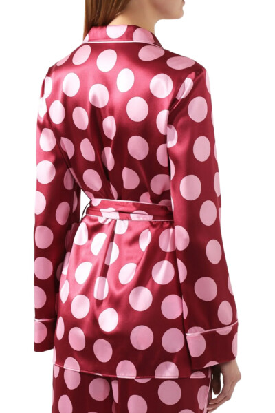 Image 4 of Dolce & Gabbana Burgundy blouse with large pink polka dots