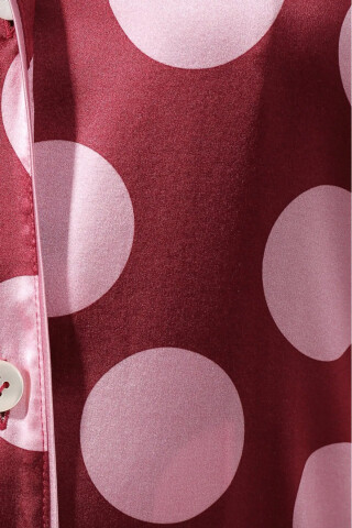 Dolce & Gabbana Burgundy blouse with large pink polka dots Burgundy