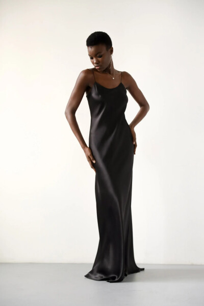Image 2 of Ralph Lauren Black Slip Dress
