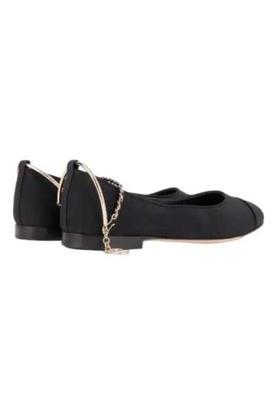 Image 3 of Chanel Black Ballet Flats With Metal Cuffs