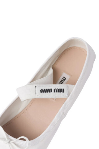 Miu Miu White Satin Ballerinas White