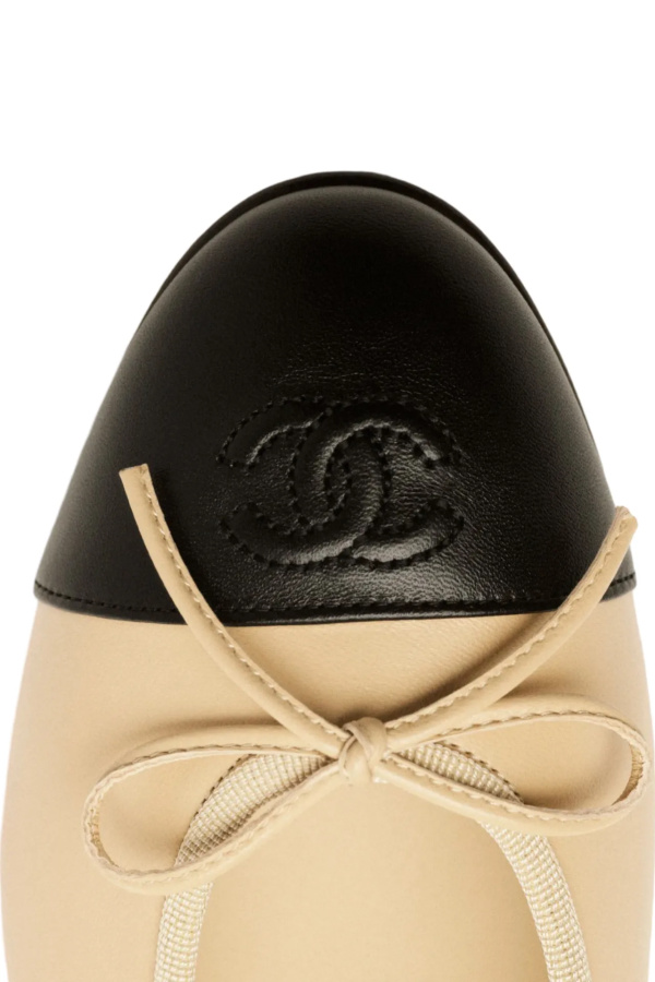 Chanel Beige Leather Flats Beige