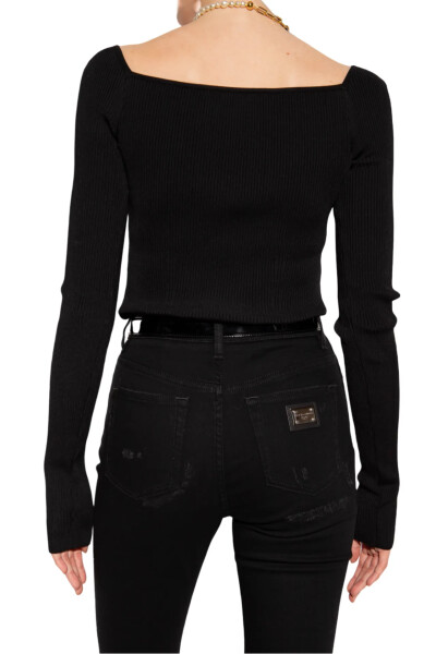 Image 4 of Dolce & Gabbana Black Full-fashioned Viscose Sweater