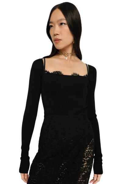 Image 5 of Dolce & Gabbana Black Full-fashioned Viscose Sweater
