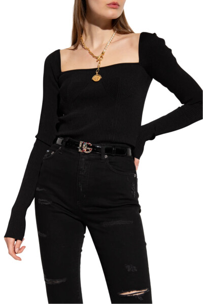 Image 2 of Dolce & Gabbana Black Full-fashioned Viscose Sweater