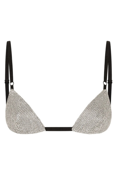 Image 5 of Dolce & Gabbana Crystal-embellished bra in silver