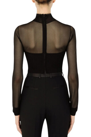 Dolce & Gabbana Black Cropped Bustier Jumper Black