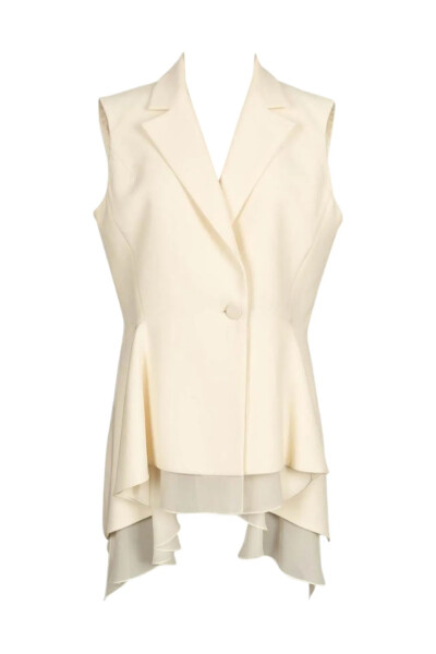 Image of Dior White Silk Crepe Vest