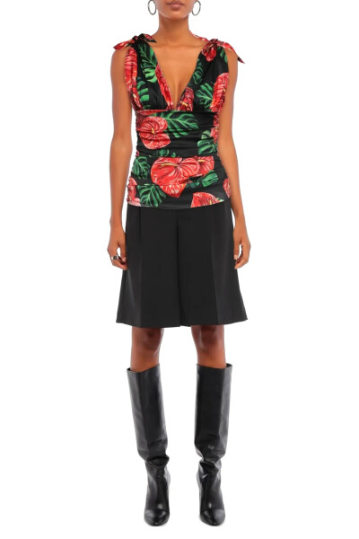 Image 2 of Dolce & Gabbana Multicolor Floral Print Evening Top